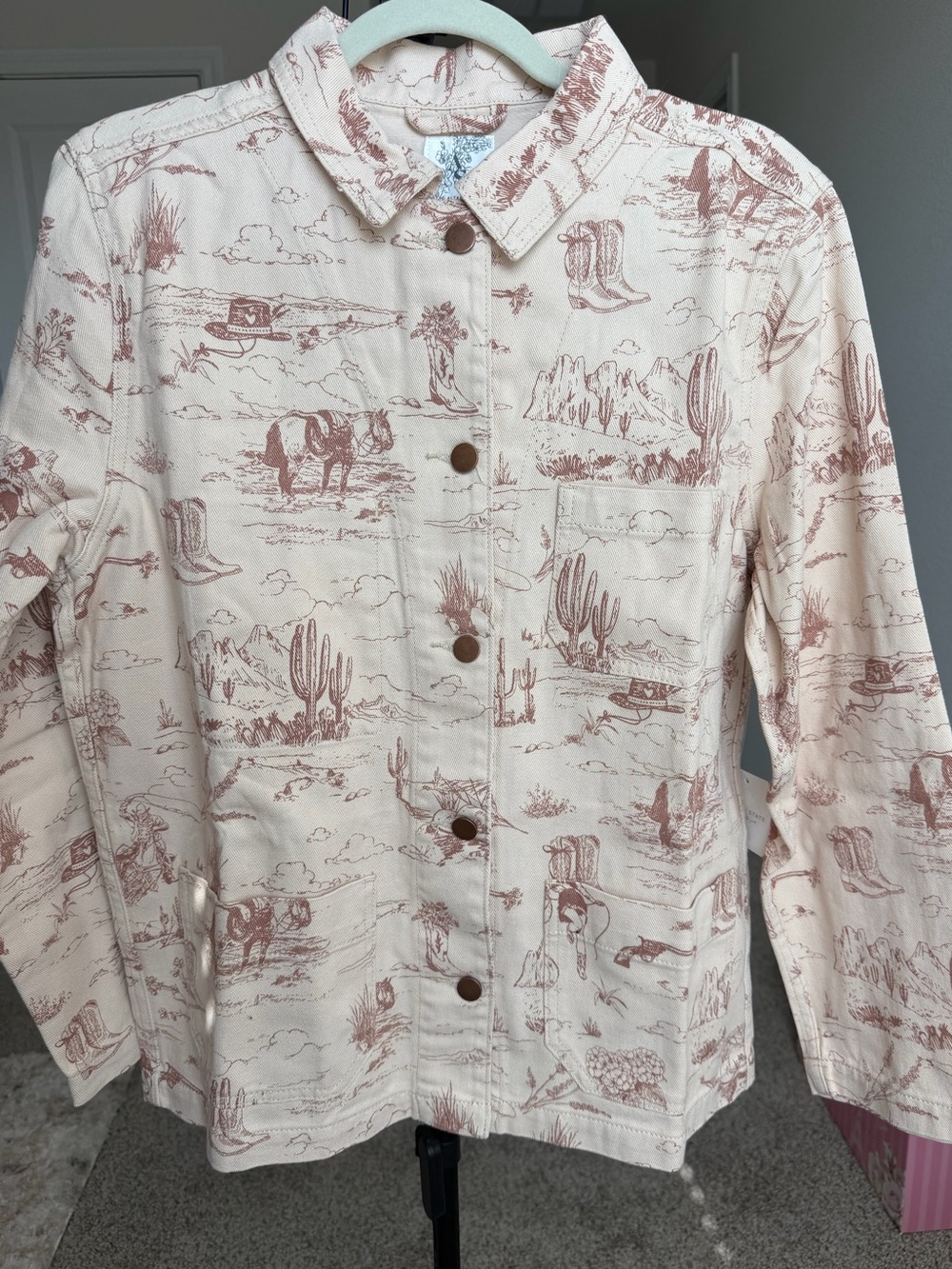 Altar'd State Beige Scenic-Print Button Jacket - Picture 4 of 10